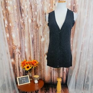 Cabi charcoal woolen-knit long vest